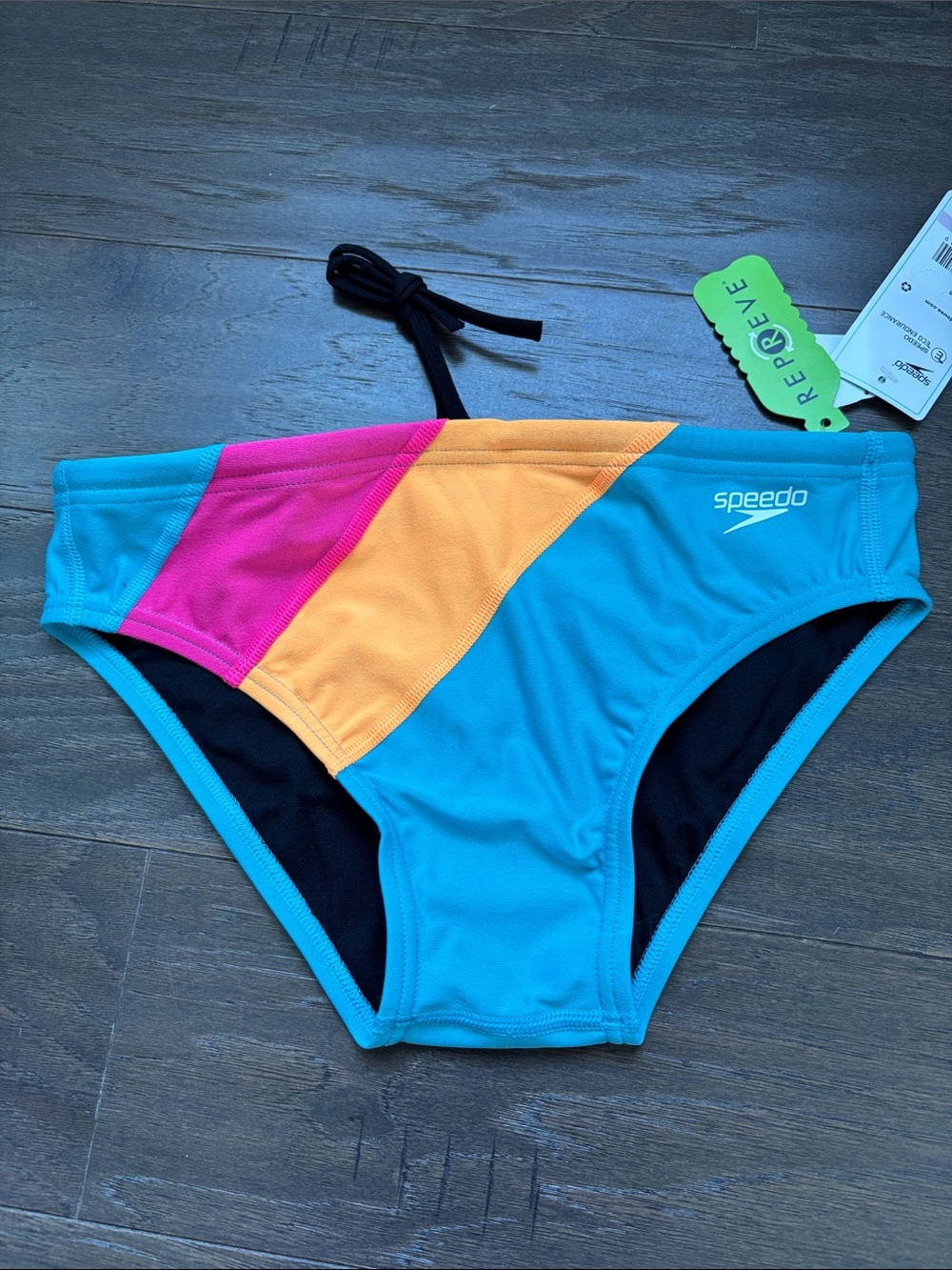 Speedo Eco Endurance Pink Glow swim briefs,elastic drawcord waist